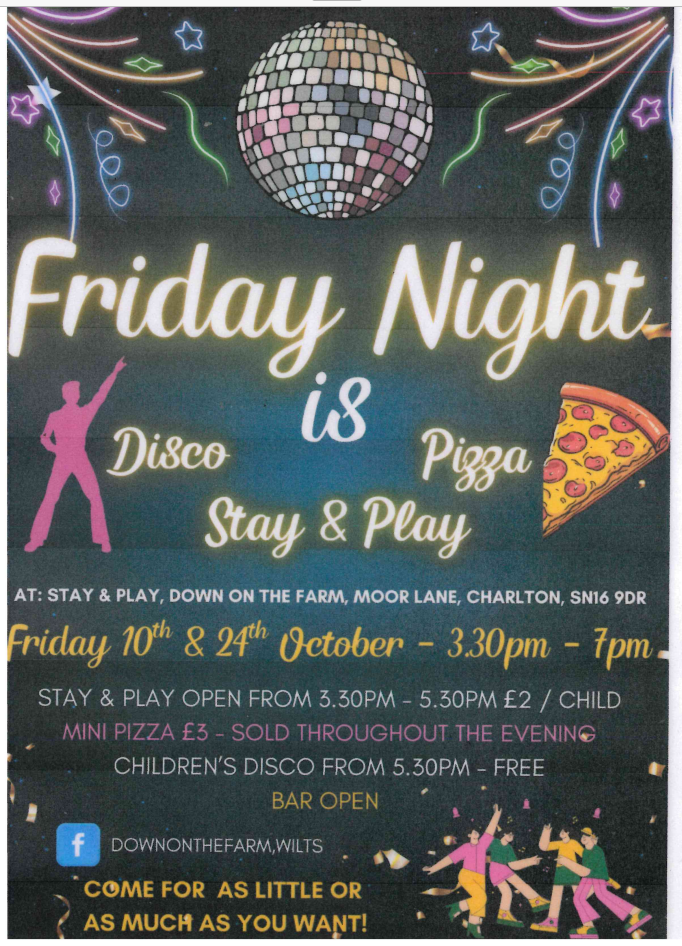 Friday Night Down On the Farm - Disco, Pizza, Stay & Play